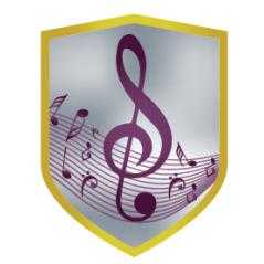 Aplique aluminio musica