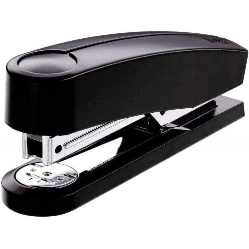Grapadora novus b2 plástico abs reciclado capacidad 25 hojas usa grapas 24/6 y 26/6 color negro