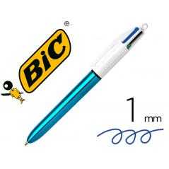 Bolígrafo bic cuatro colores shine azul punta de 1 mm - Imagen 1