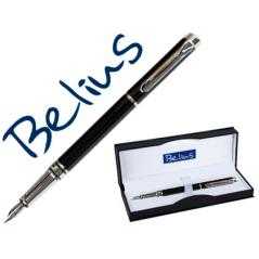 Pluma belius nuremberg negro tinta azul en estuche - Imagen 1