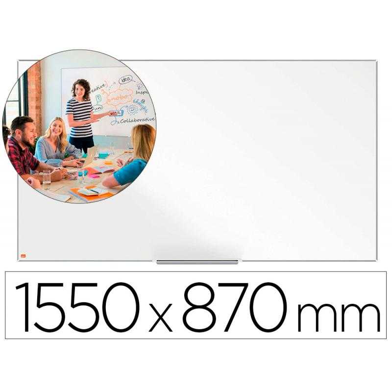 Pizarra blanca nobo ip pro 70\" lacada magnética 1550x870 mm - Imagen 1