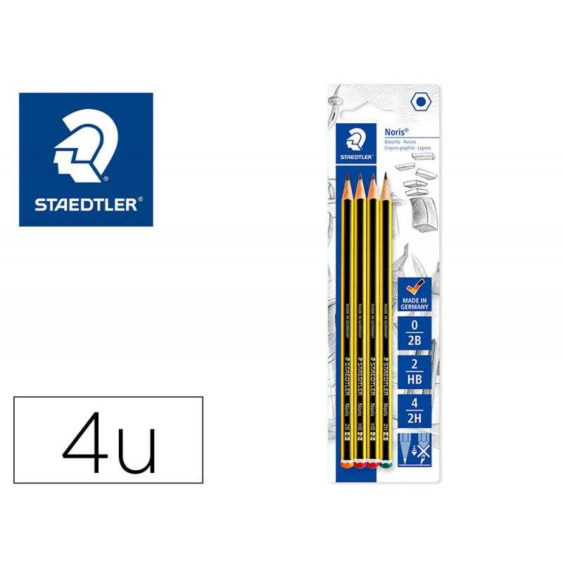 Lápices de grafito staedtler noris blister de 2 unidades n 2 hb + 1 unidad n 0 2b + 1 unidad n 4 2h