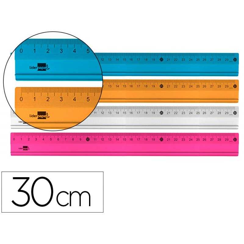 Regla liderpapel 30 cm aluminio colores surtidos