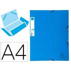 Carpeta exacompta clean safe cartón gomas tres solapas din a4 azul - Imagen 1