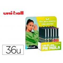 Rotulador uni-ball roller ub-157 tinta líquida 0,7 mm expositor de 36 unidades colores surtidos promo vac