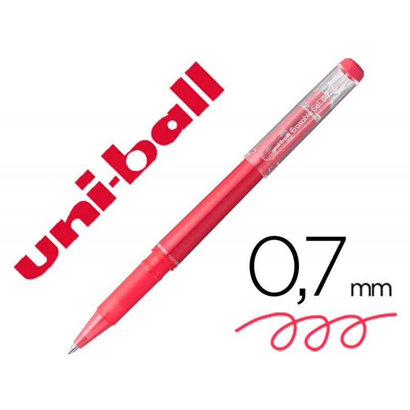 Rotulador uni-ball roller uf-222 tinta gel borrable 0,7 mm rojo