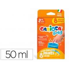 Pintura a dedos carioca baby 50 ml caja de 8 colores surtidos