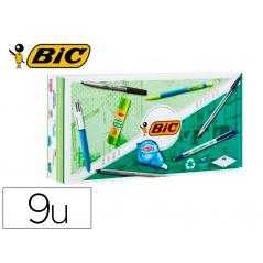 Pack oficina bic con 9 piezas eco/reciclado surtidas