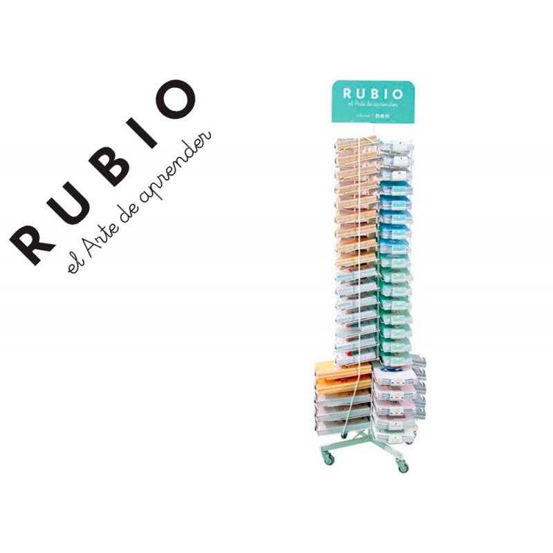 Expositor cuadernos rubio 2021 metálico giratorio contenido 1400 unidades surtidas 2000x630x630 mm
