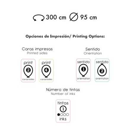 Globo 300 cm perímetro 95cm diámetro biodegradable
