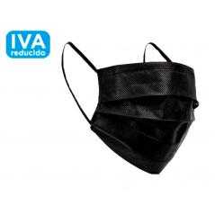 Mascarilla facial quirurgica negra desechable 3 capas filtracion 95% tipo iir - Imagen 1