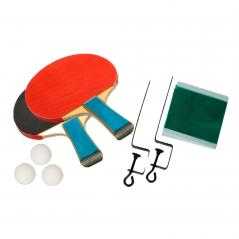 Juego raquetas de tenis de mesa con 3 pelotas, soporte y red softee uranus