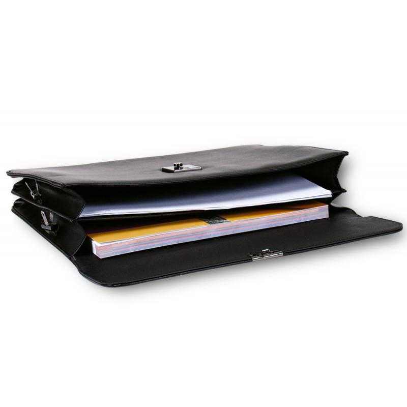 Cartera documentos q-connect negra 370x300 mm con 2 bolsas interiores
