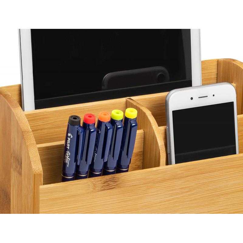 Organizador de sobremesa cep silva bambú 5 compartimentos 227x97x150 mm