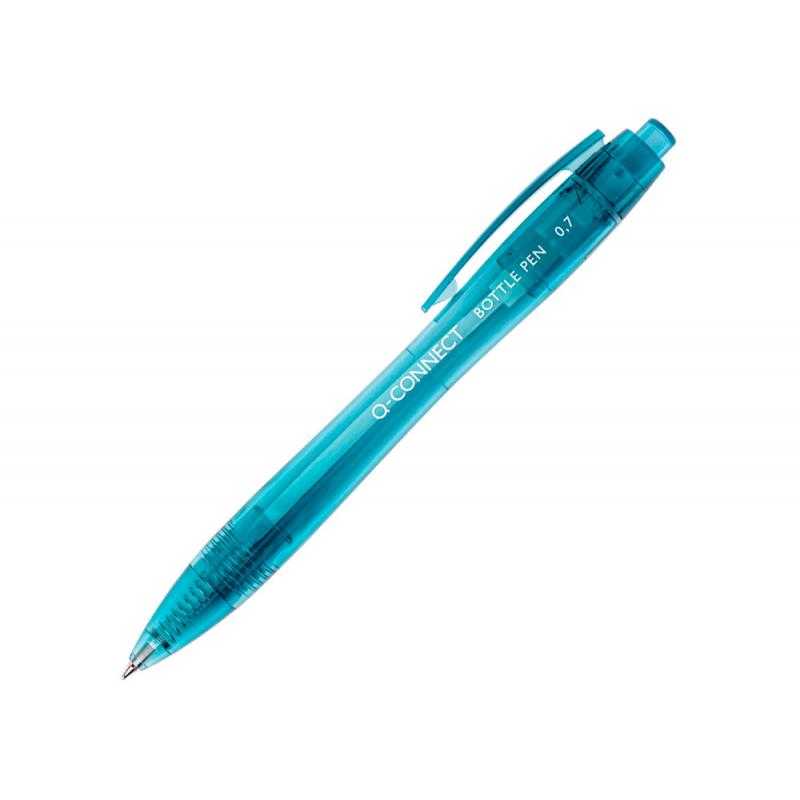 Bolígrafo q-connect retráctil de plástico reciclado 0,7 mm tinta color azul