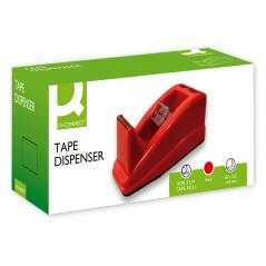 Portarrollo sobremesa q-connect plástico para cinta de 33 mt color rojo 135x58x60 mm
