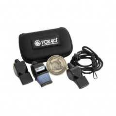 Pack 3 silbatos fox 40 con estuche y moneda