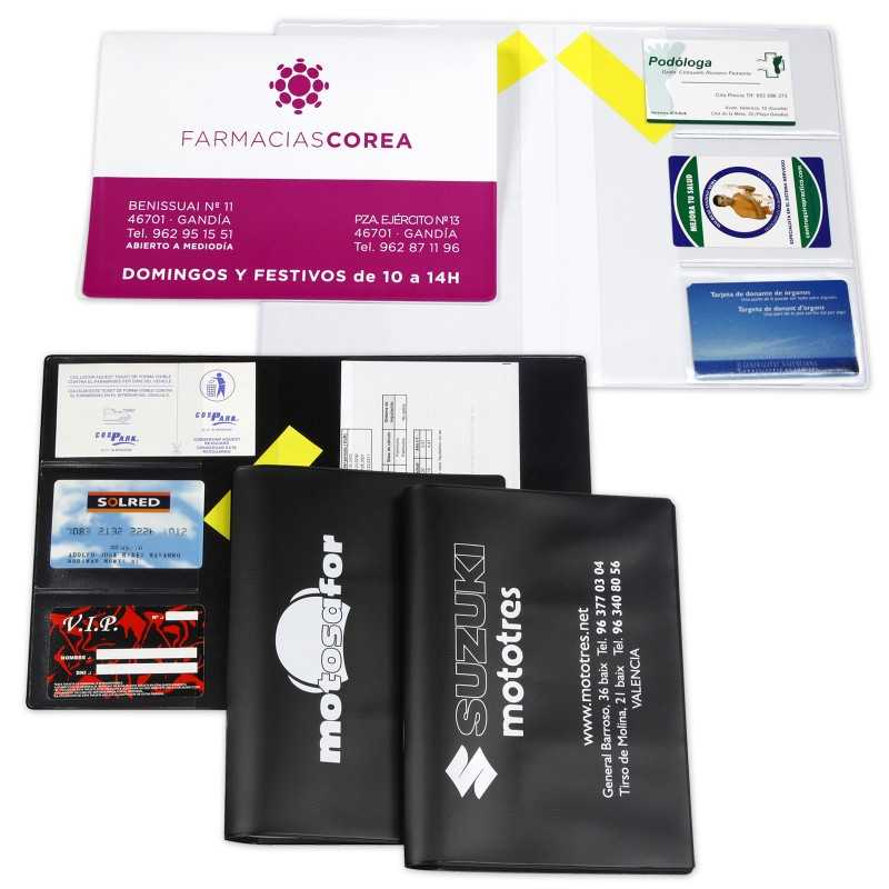 Funda documentación automóviles 2 bolsillos y 3 tarjeteros