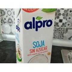 Bebida de soja alpro 100% vegetal sin azucar rica en proteinas con calcio y vitaminas brik de 1 litro