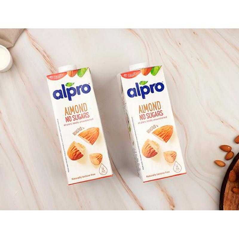 Bebida de almendra alpro 100% vegetal sin azucar con calcio y vitaminas brik de 1 litro
