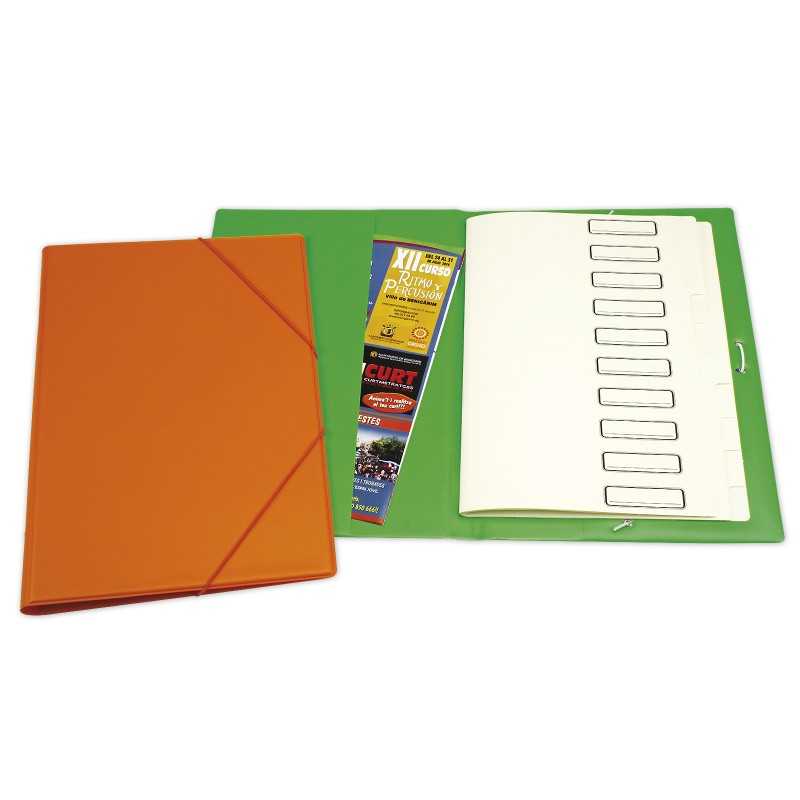 Carpeta de vinilo con 2 bolsillos y 10 separadores de cartulina