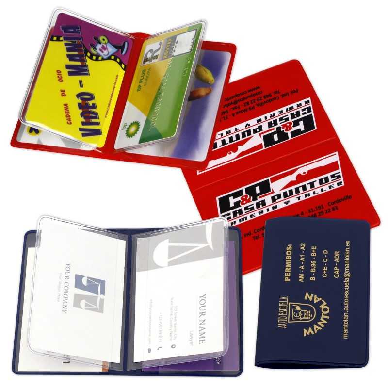 Funda portatarjetas doble con 2 bolsillos