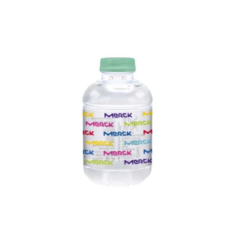 Botella de agua personalizada 25cl rpet reciclada. etiqueta plástico a todo color. tapón verde
