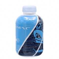 Botella de agua personalizada 25cl rpet reciclada. sleeve-funda completa a todo color. tapón azul
