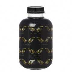 Botella de agua personalizada 25cl rpet reciclada. sleeve-funda completa a todo color. tapón negro