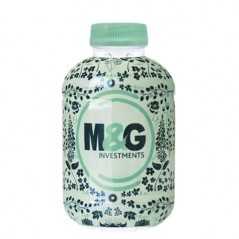 Botella de agua personalizada 25cl rpet reciclada. sleeve-funda completa a todo color. tapón verde