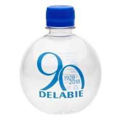 Botella de agua redonda 330ml personalizada. sleeve-funda completa a todo color. tapón azul