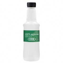 Botella blanca de agua alzola personalizada 33 cl. etiqueta papel a todo color. tapón negro