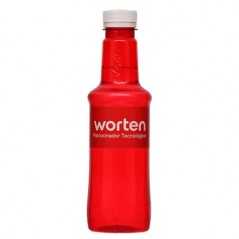 Botella roja de agua alzola personalizada 33 cl. etiqueta papel a todo color. tapón blanco