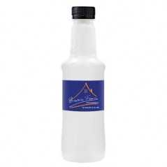 Botella blanca de agua alzola personalizada 33cl. etiqueta plástico a todo color. tapón negro