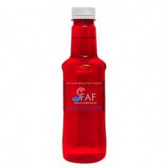 Botella roja de agua alzola personalizada 33cl. etiqueta plástico a todo color. tapón blanco