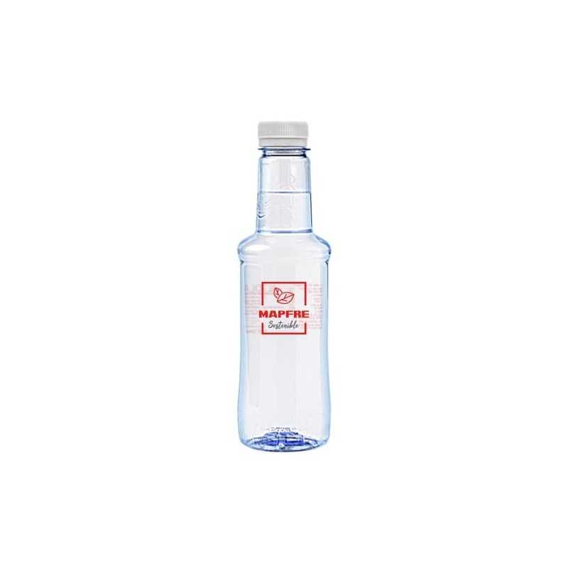 Botella transparente de agua alzola personalizada 33 cl. etiqueta plástico a todo color. tapón blanco