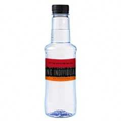 Botella transparente de agua alzola personalizada 33 cl. etiqueta plástico a todo color. tapón negro