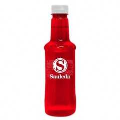 Botella roja agua alzola personalizada 33 cl. impresión directa un color en la botella. tapón blanco