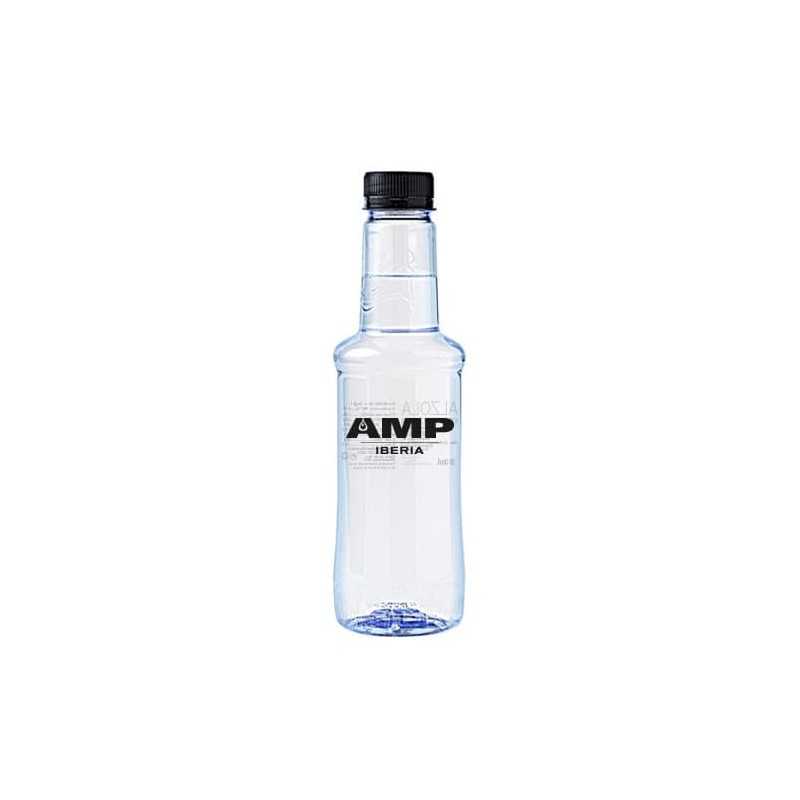 Botella transparente agua alzola personalizada 33 cl. impresión un color en la botella. tapón negro
