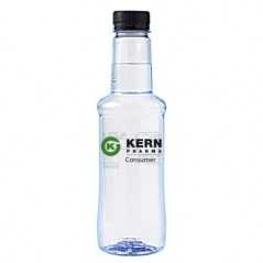 Botella transparente agua alzola personalizada 33 cl. impresión directa a dos colores. tapón negro