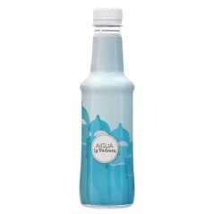 Botella transparente agua alzola personalizada 33 cl. sleeve-funda completa todo color. tapón blanco