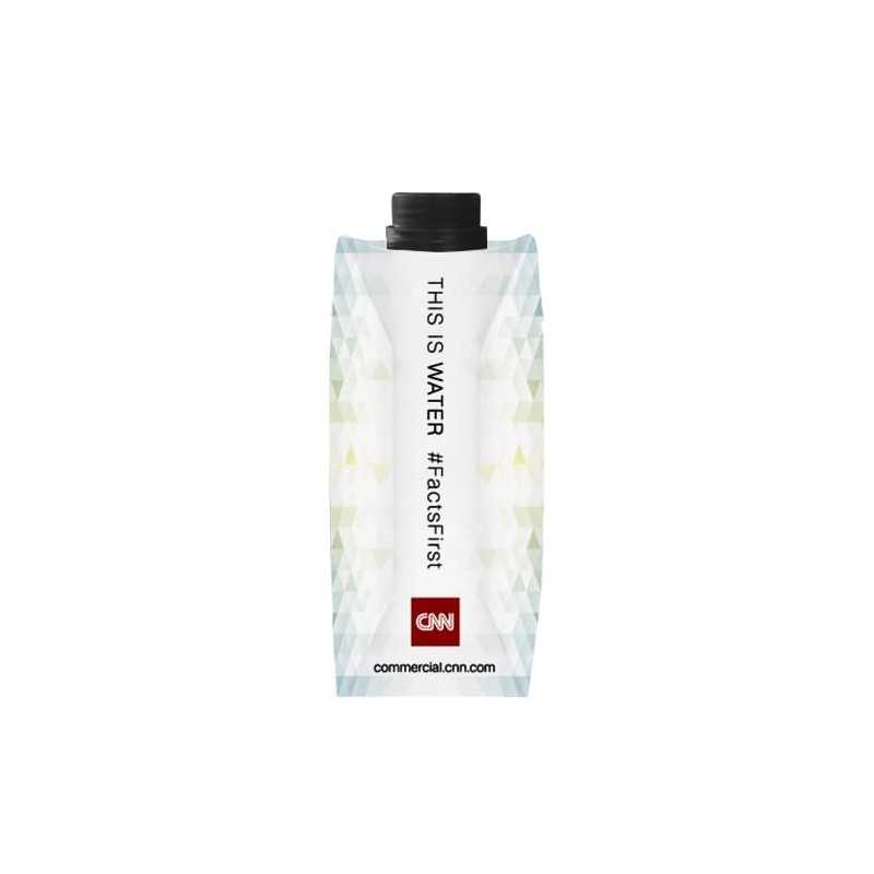 Brick de agua personalizado 50 cl. área completa a todo color. tapón negro