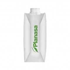 Brick agua blanco personalizado 50 cl. impresión 1 color en área frontal. tapón blanco origen vegetal