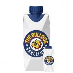 Brick de agua blanco personalizado 33 cl. adhesivo a todo color, dos caras. tapón azul origen vegetal