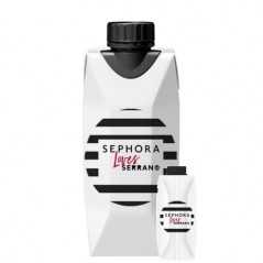 Brick de agua blanco personalizado 33 cl. adhesivo a todo color, dos caras. tapón negro
