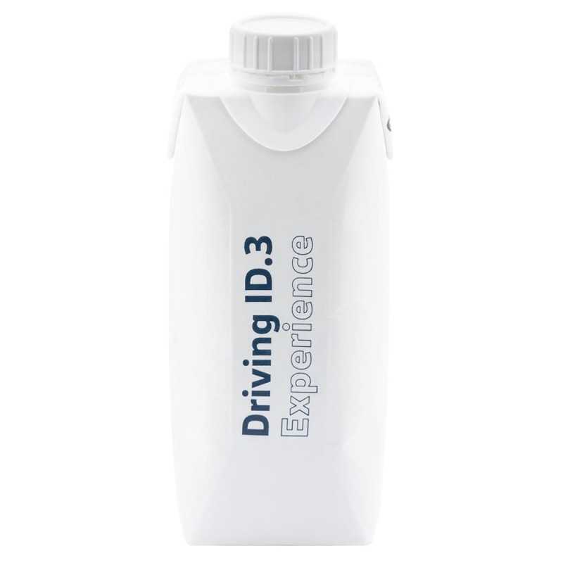 Brick de agua blanco personalizado 33 cl. impresión directa un color en área frontal. tapón blanco