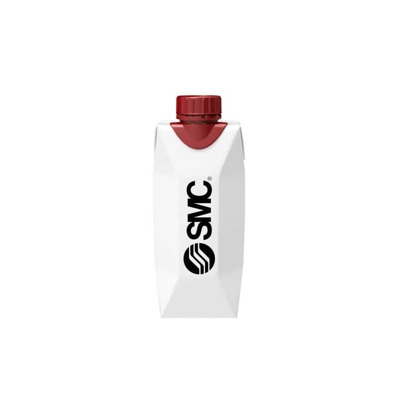Brick de agua blanco personalizado 33 cl. impresión directa un color en área frontal. tapón rojo