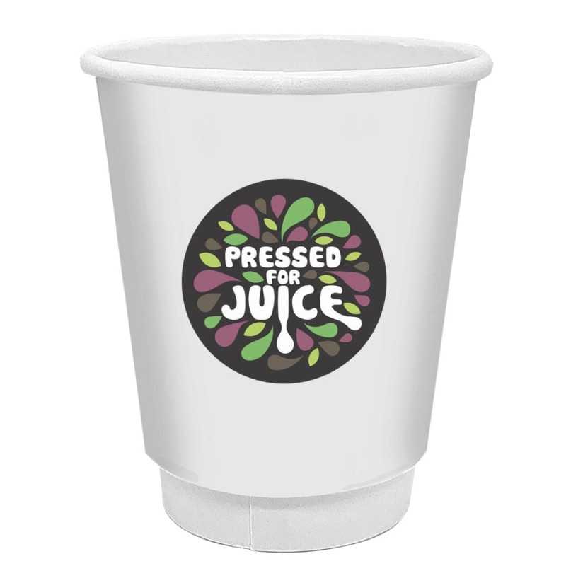 Vaso cartón doble capa 8oz/220ml, interior PE, Ĝ8x9,3cm. personalizado a todo color