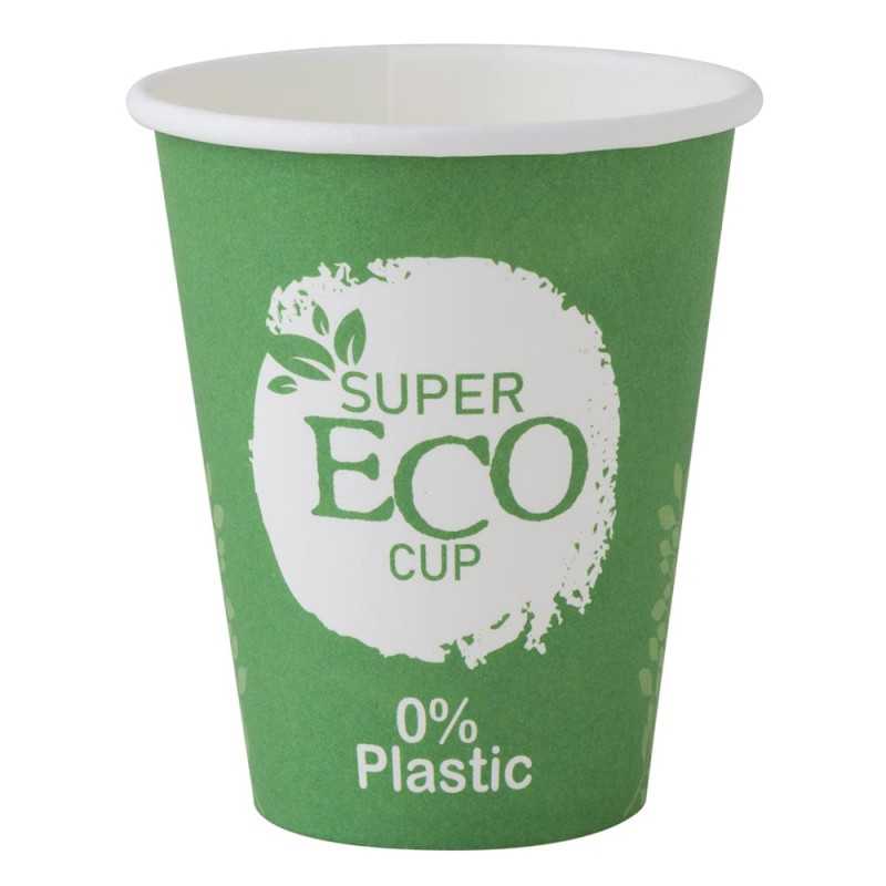 Vaso de cartón 8oz/220ml SuperEco 0% plástico Ĝ8x9,3cm. personalizado a todo color
