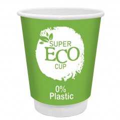 Vaso de cartón doble capa 8oz/220ml superEco 0% plástico, Ĝ8x9,3cm. quadri